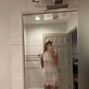 Brianna Open back Dress in White